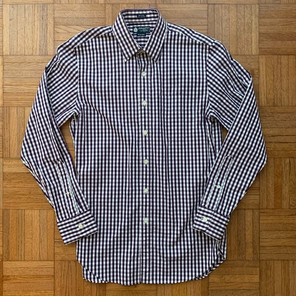 Men's J. Crew Check Gingham Purple White Shirt, S - Picture 5 of 5